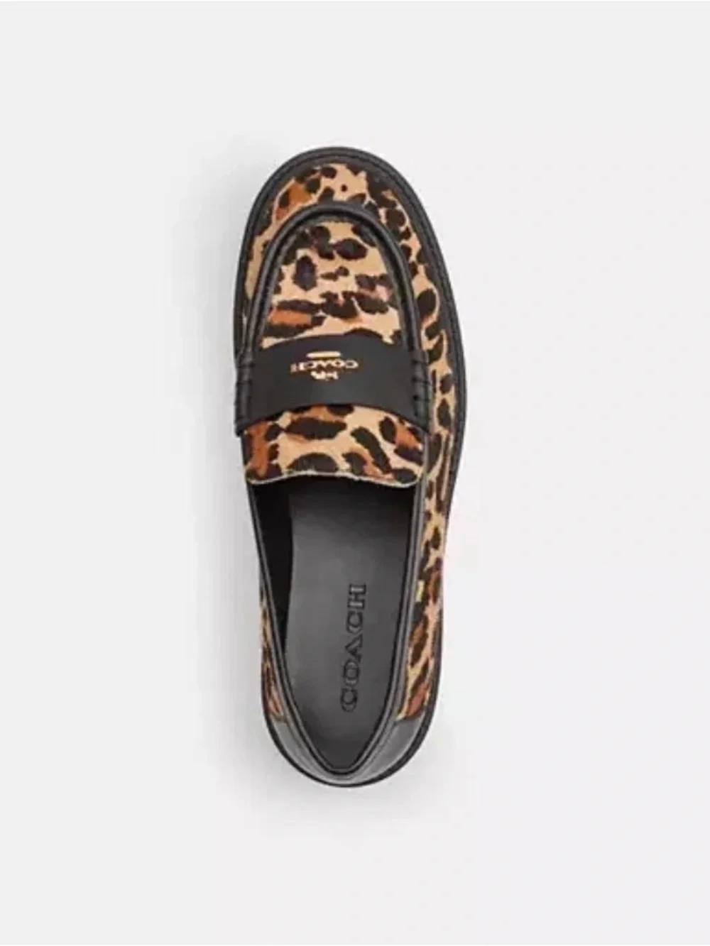 NWT COACH LUCY LEOPARD PRINT PLATFORM LOAFERS | 7.5W